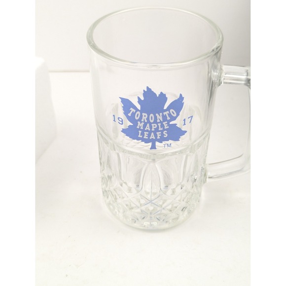 Vintage Hockey Toronto Maple Leafs Glassβ Stein Verre Beer Mug New in Box - Picture 4 of 7